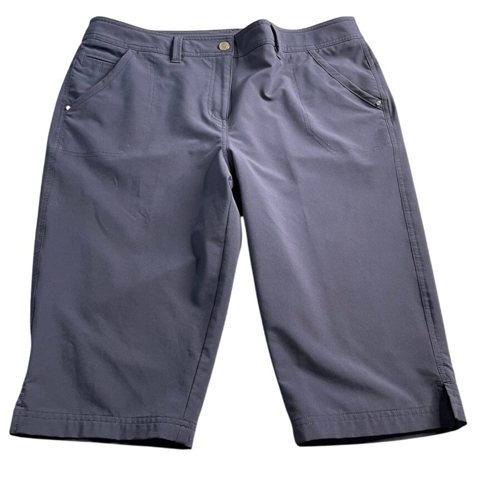 NiVO by Lancot Womens Navy Blue Golf Bermuda Shorts Sz 12 Stretch Outdoor Casual